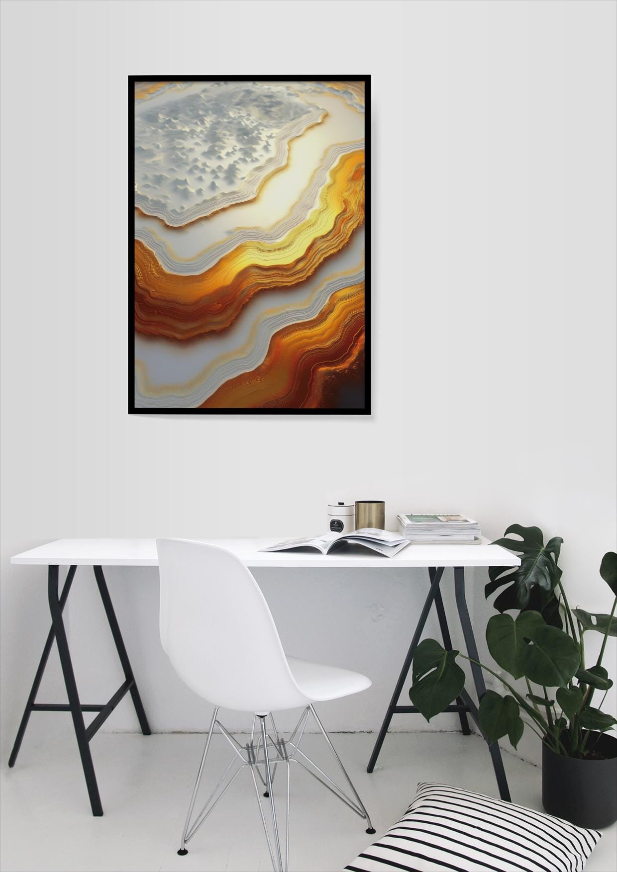 Goldumschlungen, Design, Poster, Kunst, Druck, Wanddekor, topographisch, Interior, Wandkunst, Kunstdruck, Büro, Zuhause, exklusiv, modern