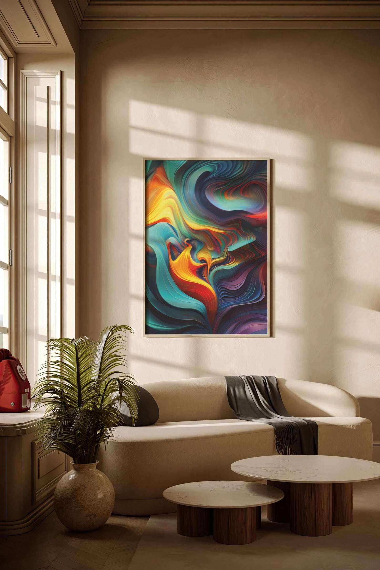 Farb Psychedelika Poster Design, exklusive Wandkunst für stilvolle Interieurs, perfektes Geschenk für jeden Anlass