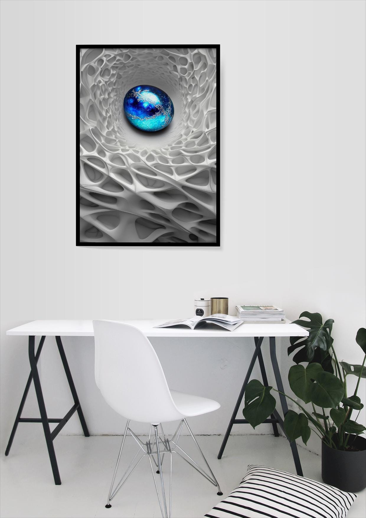weißes Nest, Design, Poster, Kunst, Druck, Wanddekor, topographisch, Interior, Wandkunst, Kunstdruck, Büro, Zuhause, exklusiv, modern