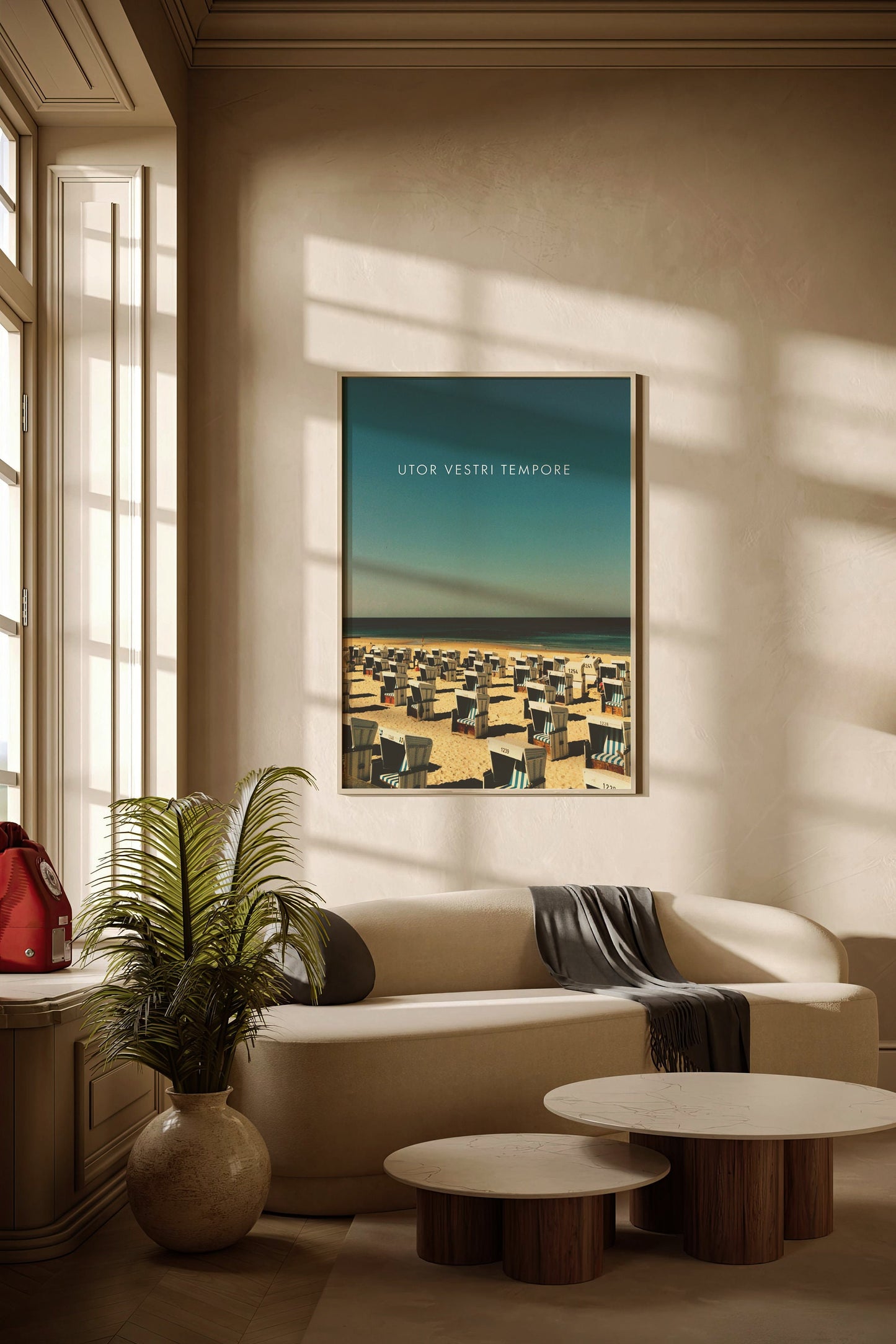 UtorVestriTempore Wand Kunst Druck, Grafisches minimalistisches Poster für Innendekoration, durchdachtes Geschenk zur Einweihungsparty