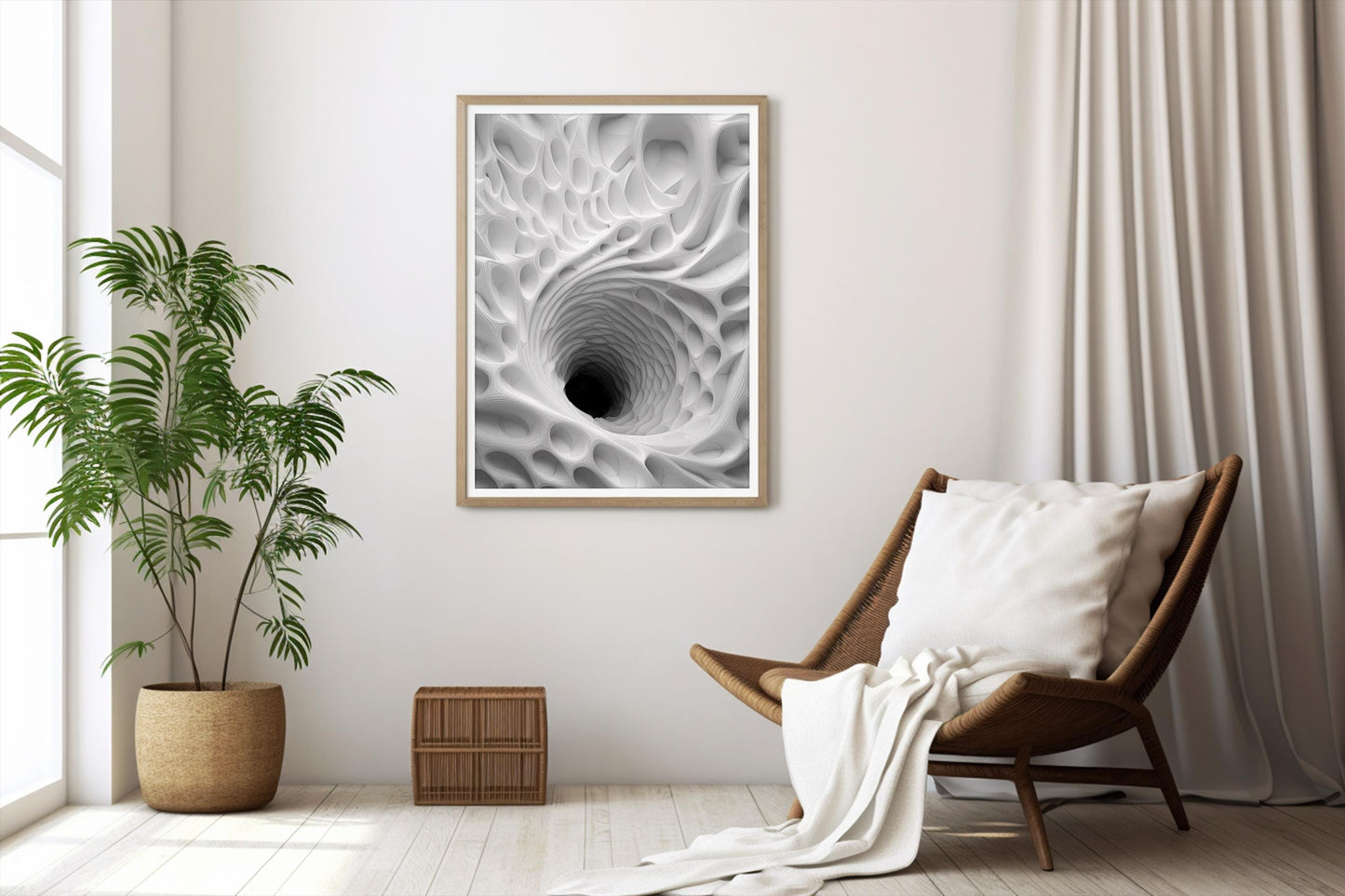 weißer Tunnel, Design, Poster, Kunst, Druck, Wanddekor, topographisch, Interieur, Wandkunst, Kunstdruck, Büro, Zuhause, exklusiv, modern