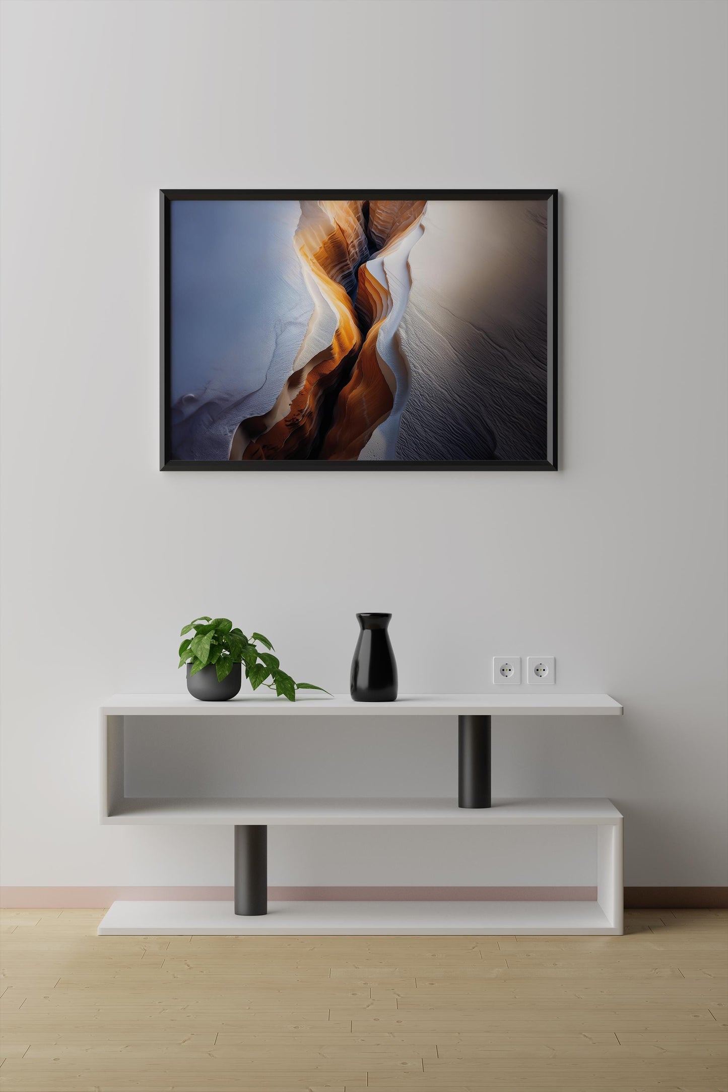 Schneecanyon, Design, Poster, Kunst, Druck, Wanddekor, topographisch, Interior, Wandkunst, Kunstdruck, Büro, Zuhause, exklusiv, modern