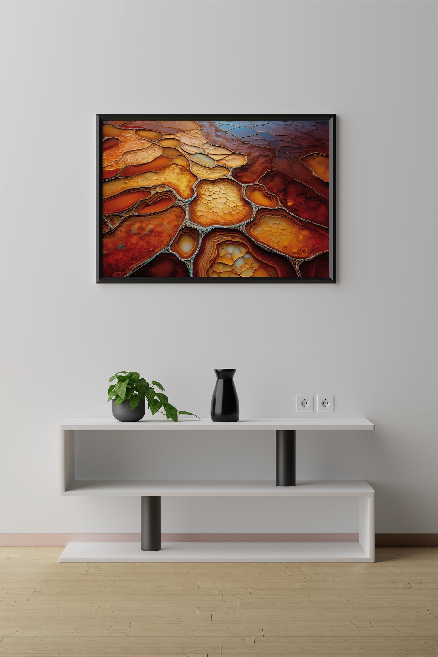 Kupferteiche Topographisches Poster, Stilvolle Wandkunst für die Innendekoration, Einzigartiges Geschenk für die moderne Wohnästhetik
