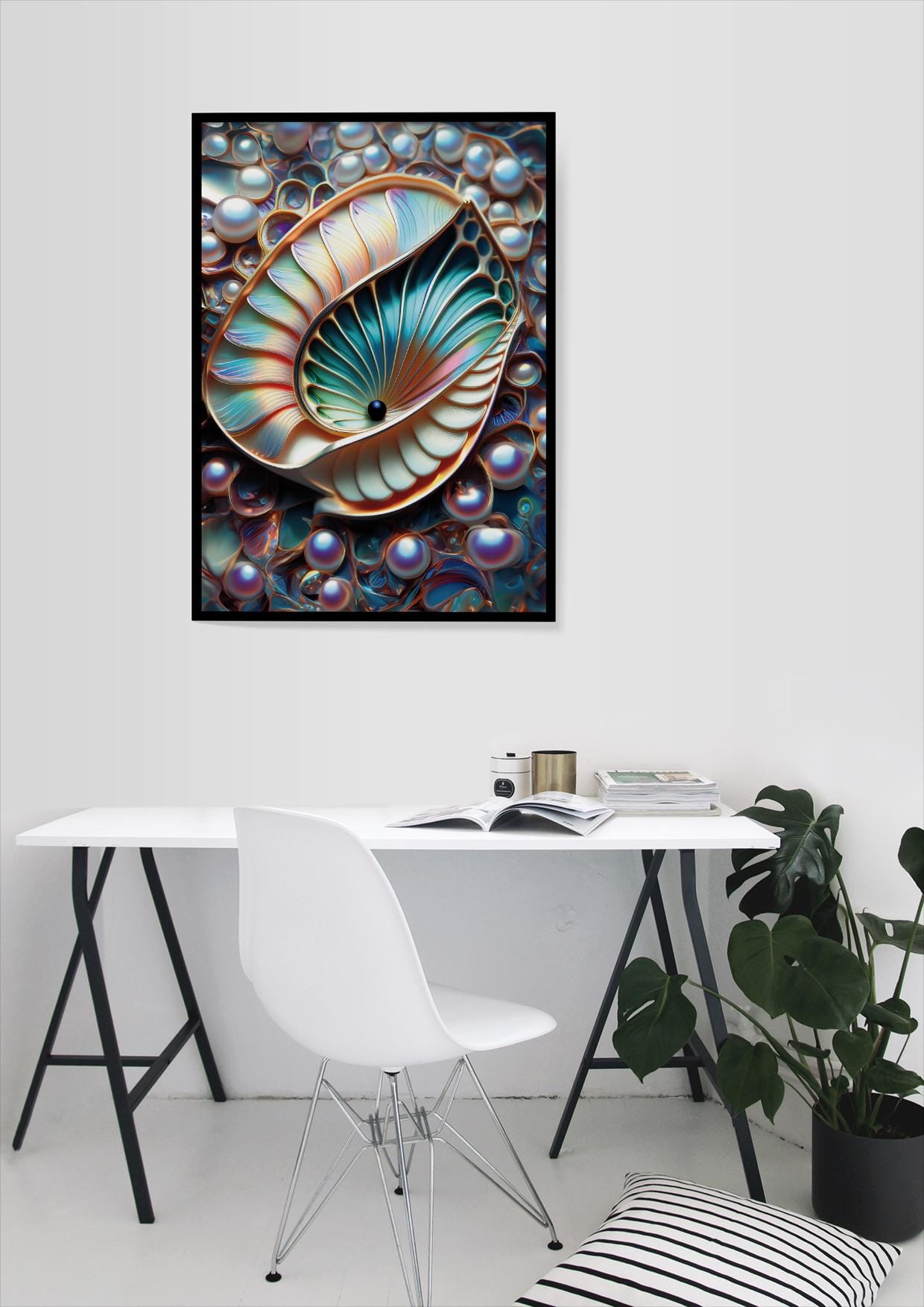 Nautilus, Perle, Poster, Kunst, Druck, Wanddekor, Illustration, Interieur, Wandkunst, Kunstdruck, Büro, Zuhause, exklusiv, modern