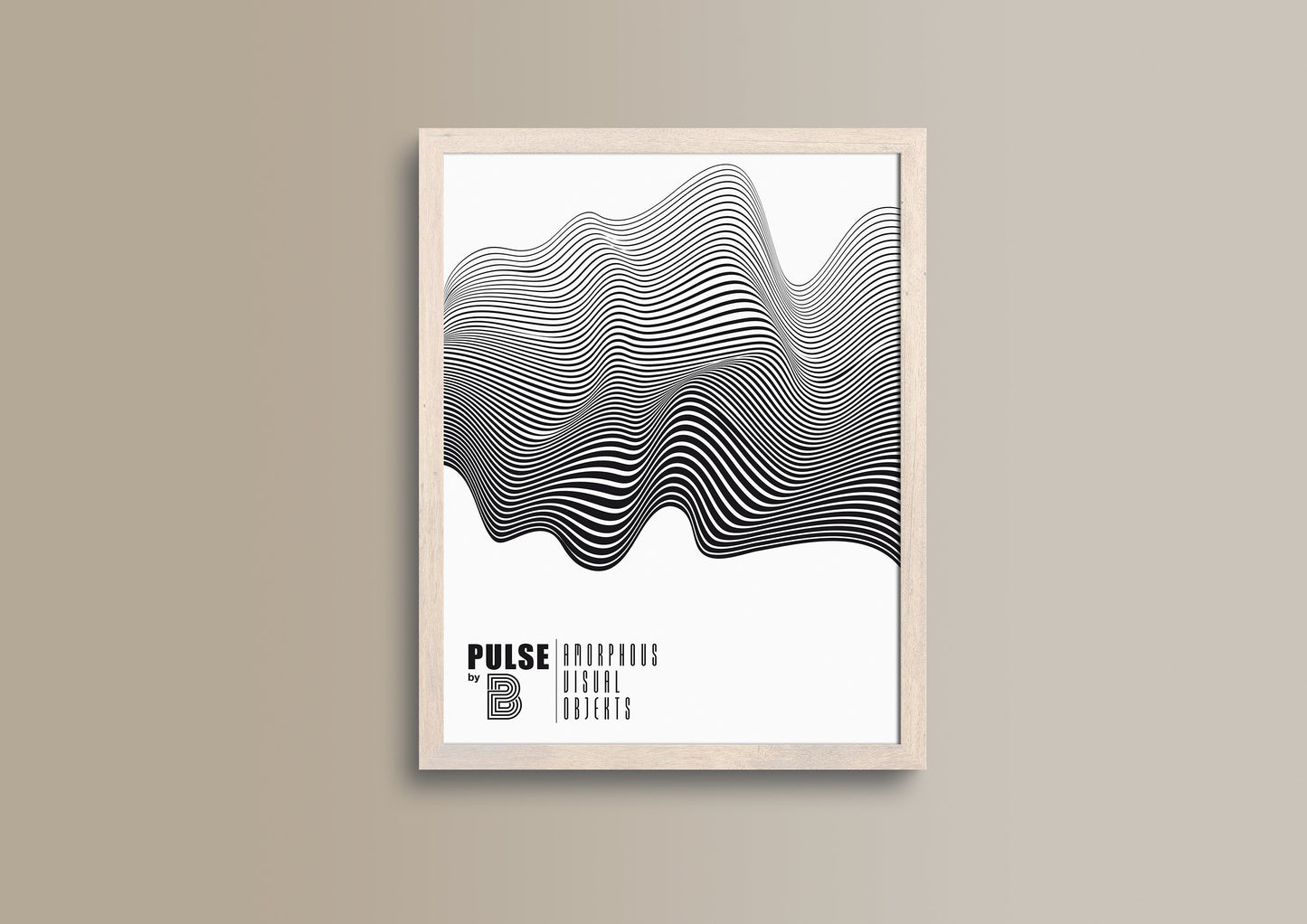 Puls Grafikdruck, exklusive minimalistische Wandkunst für stilvolle Wohn- und Bürodekor, durchdachte Geschenkidee