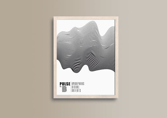 Puls Grafikdruck, exklusive minimalistische Wandkunst für stilvolle Wohn- und Bürodekor, durchdachte Geschenkidee