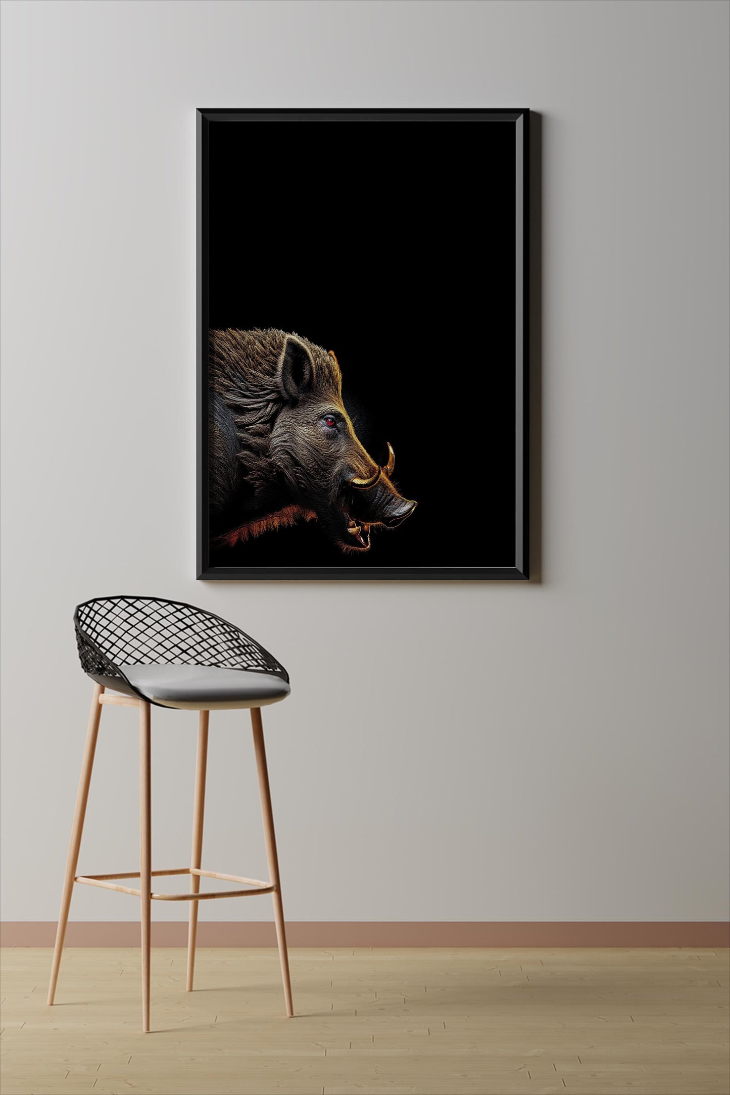 Der Keiler, Portrait, Poster, Kunst, Druck, Bild, Illustration, Interior, Wandkunst, Kunstdruck, Wildschwein, home, exklusiv, modern