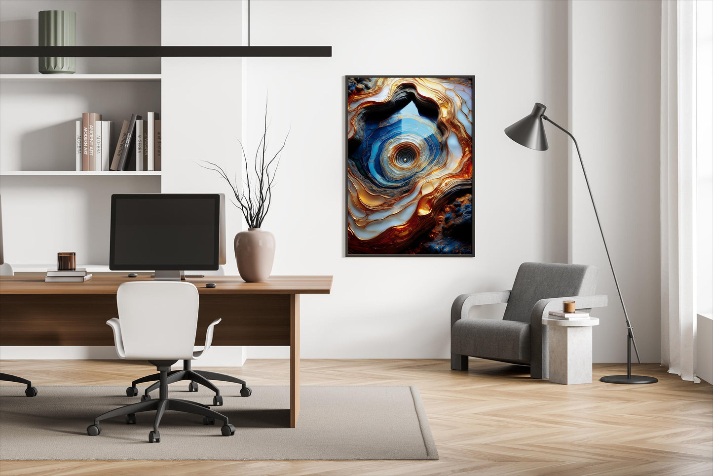 Golden Pearl Poster, einzigartige topografische Designwandkunst für zeitgenössische Innenräume, perfektes Geschenk für Wohnkulturbegeisterte
