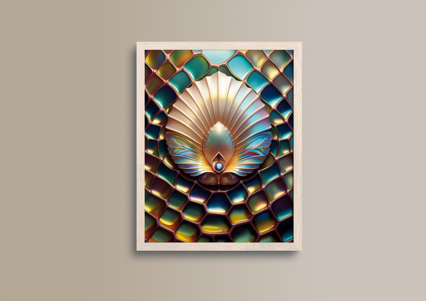Perlmutt-Krone, Design, Poster, Kunst, Druck, Wanddekor, Illustration, Interior, Wandkunst, Kunstdruck, Büro, Zuhause, exklusiv, modern
