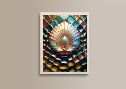 Perlmutt-Krone, Design, Poster, Kunst, Druck, Wanddekor, Illustration, Interior, Wandkunst, Kunstdruck, Büro, Zuhause, exklusiv, modern