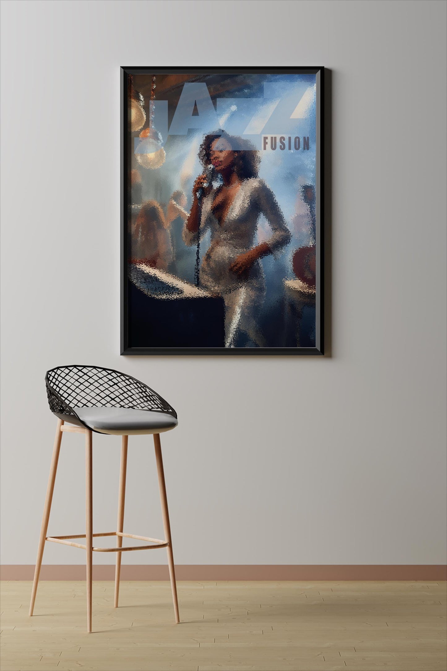 Jazz Fusion, Design, Poster, Kunst, Druck, Wanddekor, Illustration, Grafik, Interior, Wandkunst, Kunstdruck, Büro, Zuhause, exklusiv, modern
