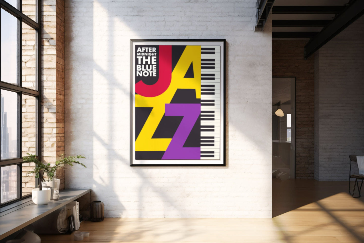 Jazz 58, Design, Poster, Kunst, Druck, Wanddekoration, minimalistisch, grafisch, Inneneinrichtung, Wandkunst, Kunstdruck, Büro, Zuhause, exklusiv, modern