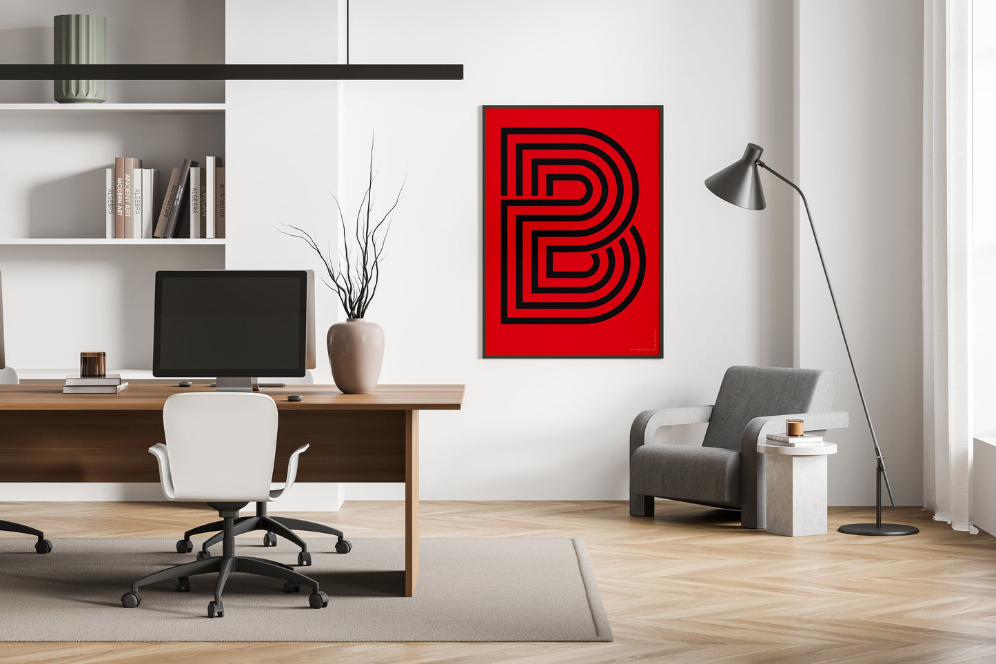 PB Rouge, Design, Poster, Kunst, Druck, Wanddekoration, minimalistisch, grafisch, Interieur, Wandkunst, Kunstdruck, Büro, Zuhause, exklusiv, modern