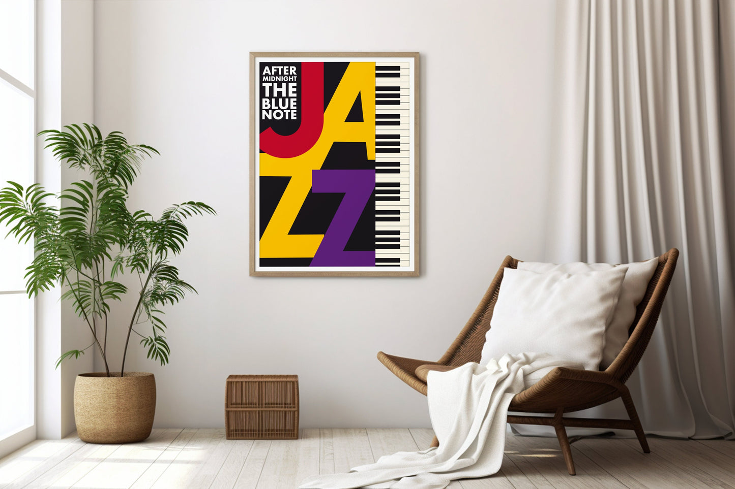 Jazz 58, Design, Poster, Kunst, Druck, Wanddekoration, minimalistisch, grafisch, Inneneinrichtung, Wandkunst, Kunstdruck, Büro, Zuhause, exklusiv, modern