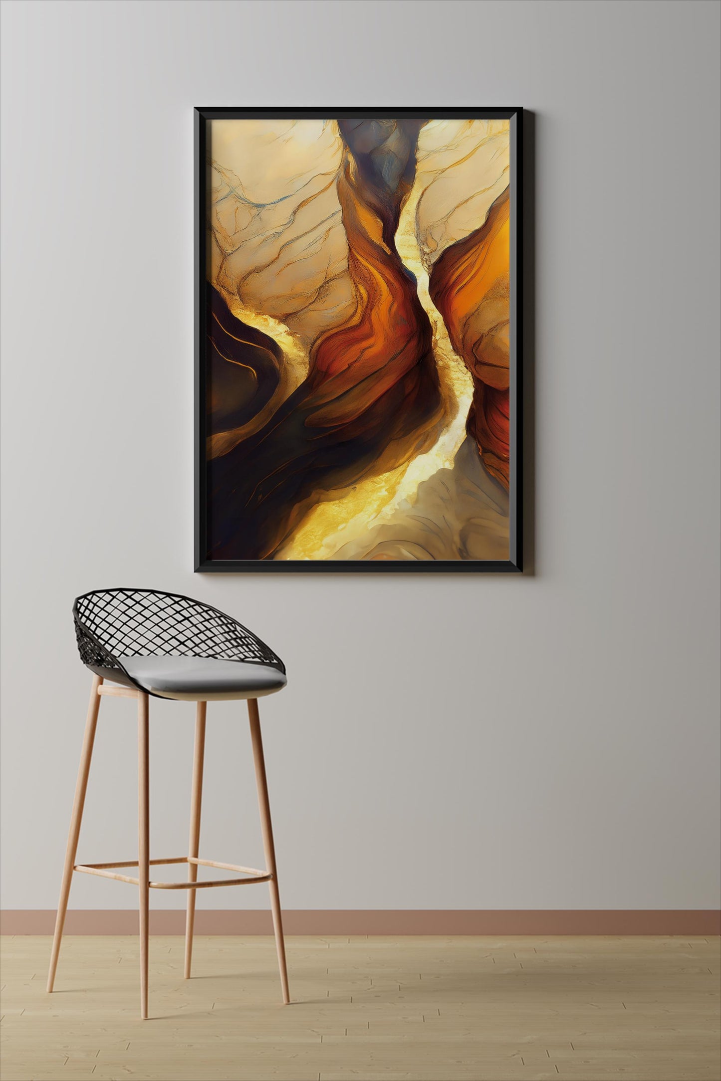 Goldene Gezeiten, Design, Poster, Kunst, Druck, Wanddekor, topographisch, Interior, Wandkunst, Kunstdruck, Büro, Zuhause, exklusiv, modern