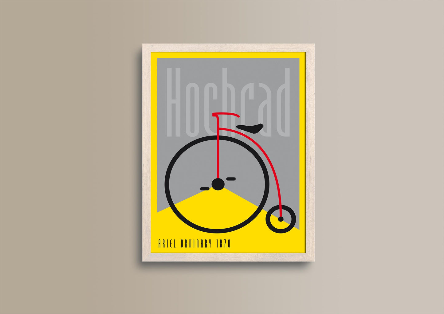 Hochrad Ariel, Design, Poster, Kunst, Druck, Wanddekor, minimalistisch, Grafik, Interior, Wandkunst, Kunstdruck, Büro, Zuhause, exklusiv, modern