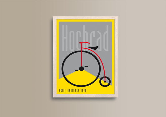 Hochrad Ariel, Design, Poster, Kunst, Druck, Wanddekor, minimalistisch, Grafik, Interior, Wandkunst, Kunstdruck, Büro, Zuhause, exklusiv, modern