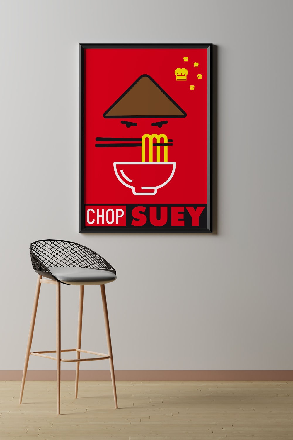 Chop Suey, Design, Poster, Kunst, Druck, Wanddekoration, minimalistisch, grafisch, Interieur, Wandkunst, Kunstdruck, Büro, Zuhause, exklusiv, modern
