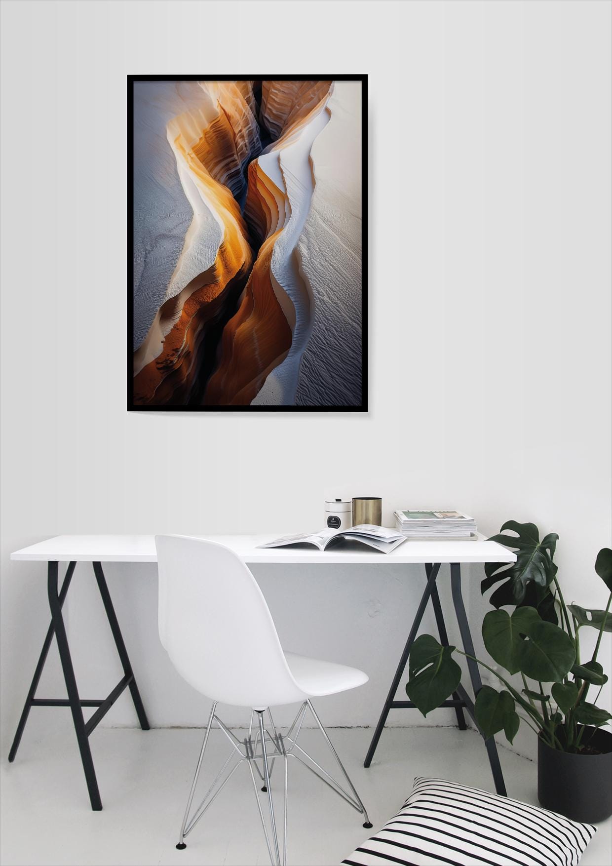 Schneecanyon, Design, Poster, Kunst, Druck, Wanddekor, topographisch, Interior, Wandkunst, Kunstdruck, Büro, Zuhause, exklusiv, modern