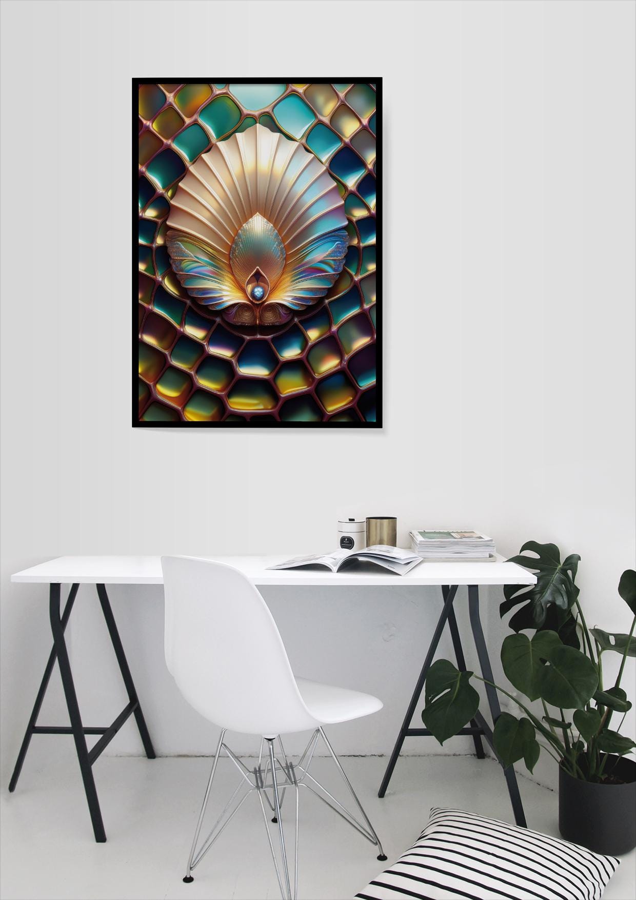 Perlmutt-Krone, Design, Poster, Kunst, Druck, Wanddekor, Illustration, Interior, Wandkunst, Kunstdruck, Büro, Zuhause, exklusiv, modern