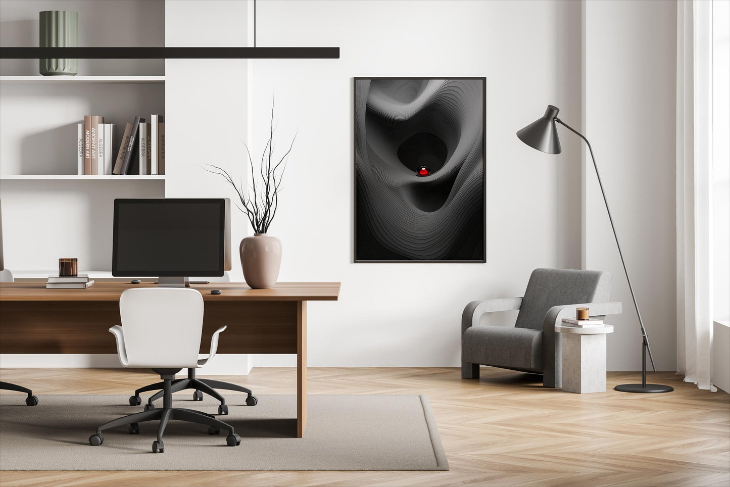 Rotes Refugium Kunstposter, Topografisches Design für Innenwanddekor, Ideales Geschenk für Kunstbegeisterte und Home Offices