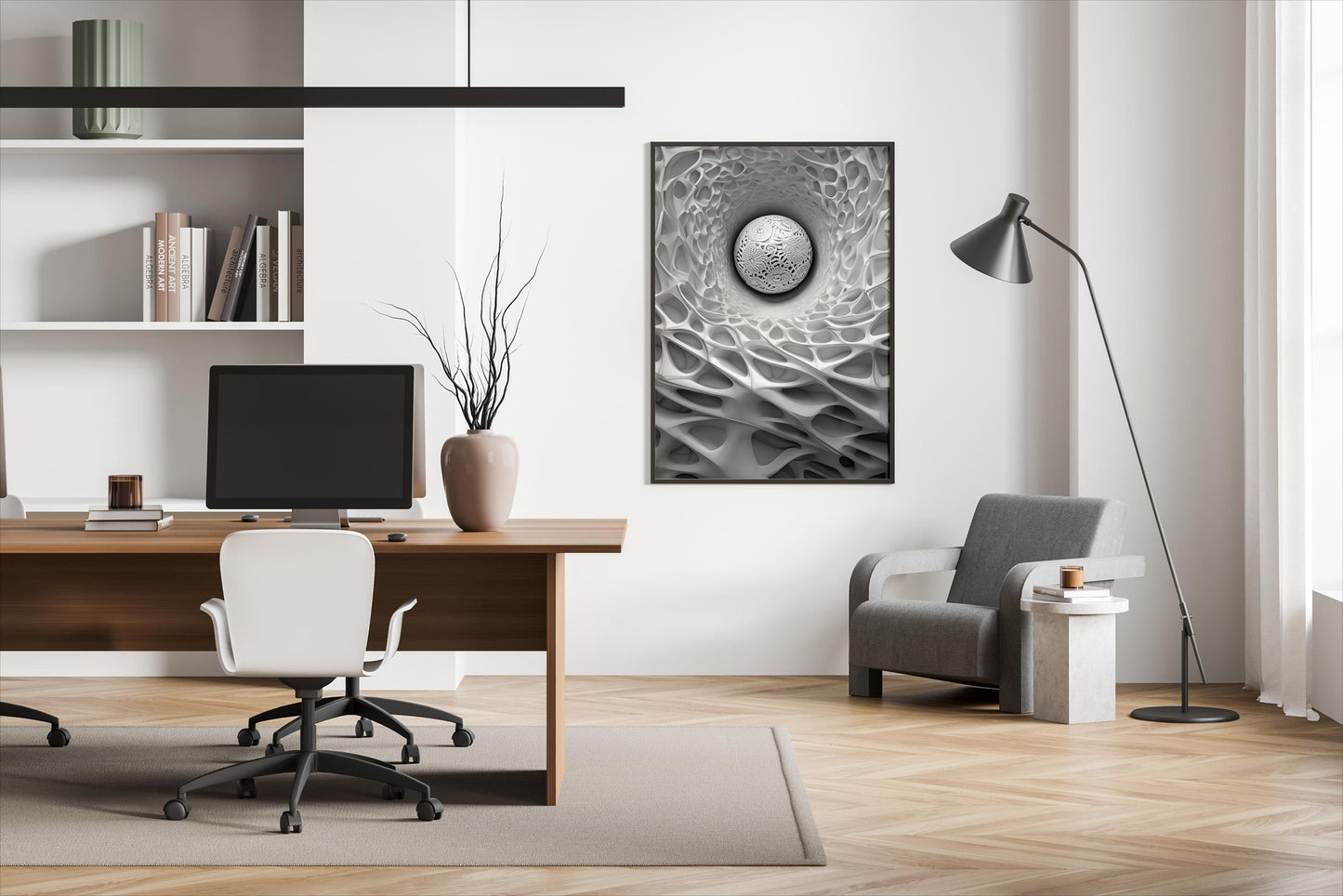 weißer Garten, Design, Poster, Kunst, Druck, Wanddekor, topographisch, Interior, Wandkunst, Kunstdruck, Büro, Zuhause, exklusiv, modern