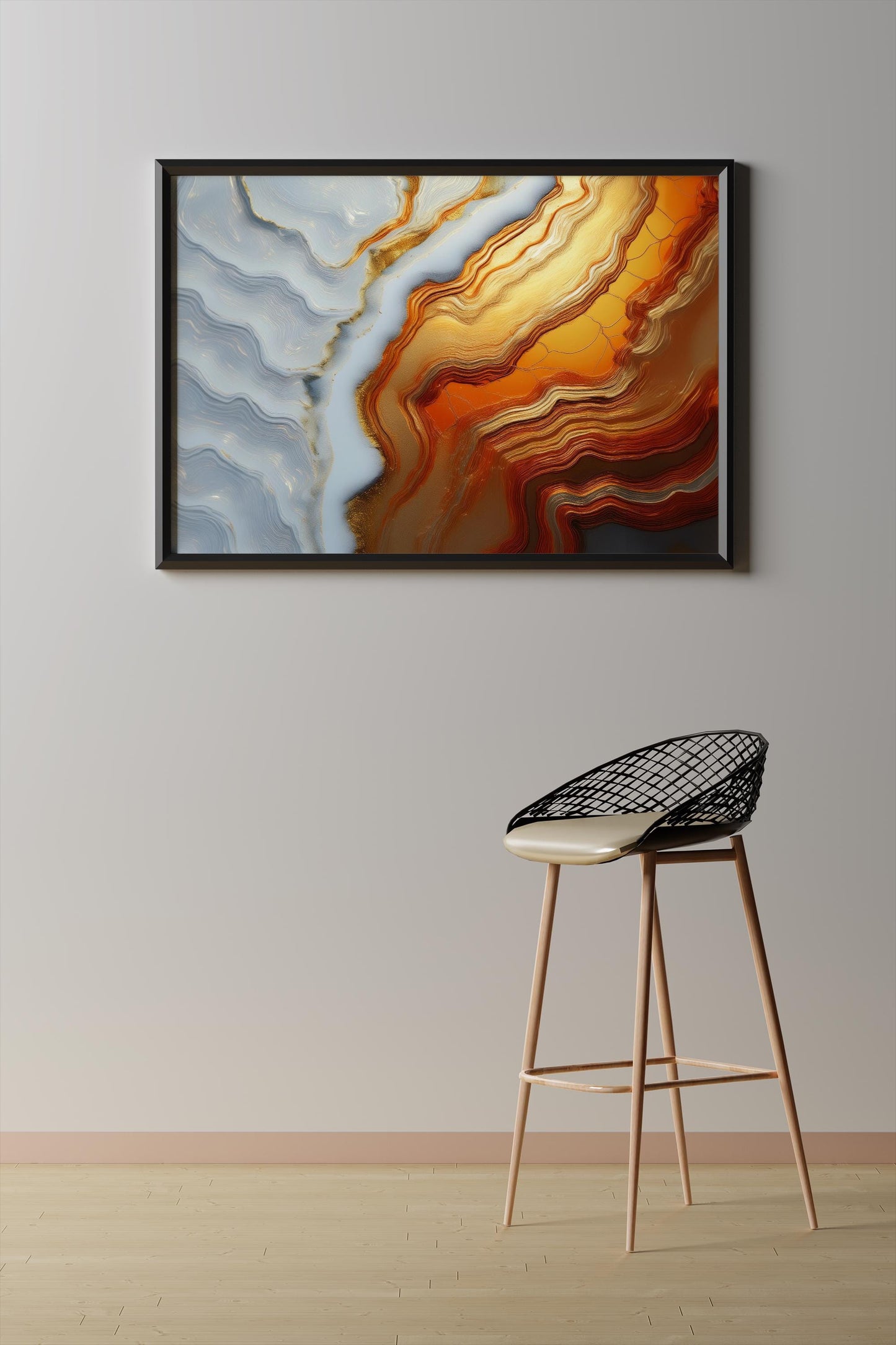 Eis und Gold 2, Design, Poster, Kunst, Druck, Wanddekor, topographisch, Interieur, Wandkunst, Kunstdruck, Büro, Zuhause, exklusiv, modern