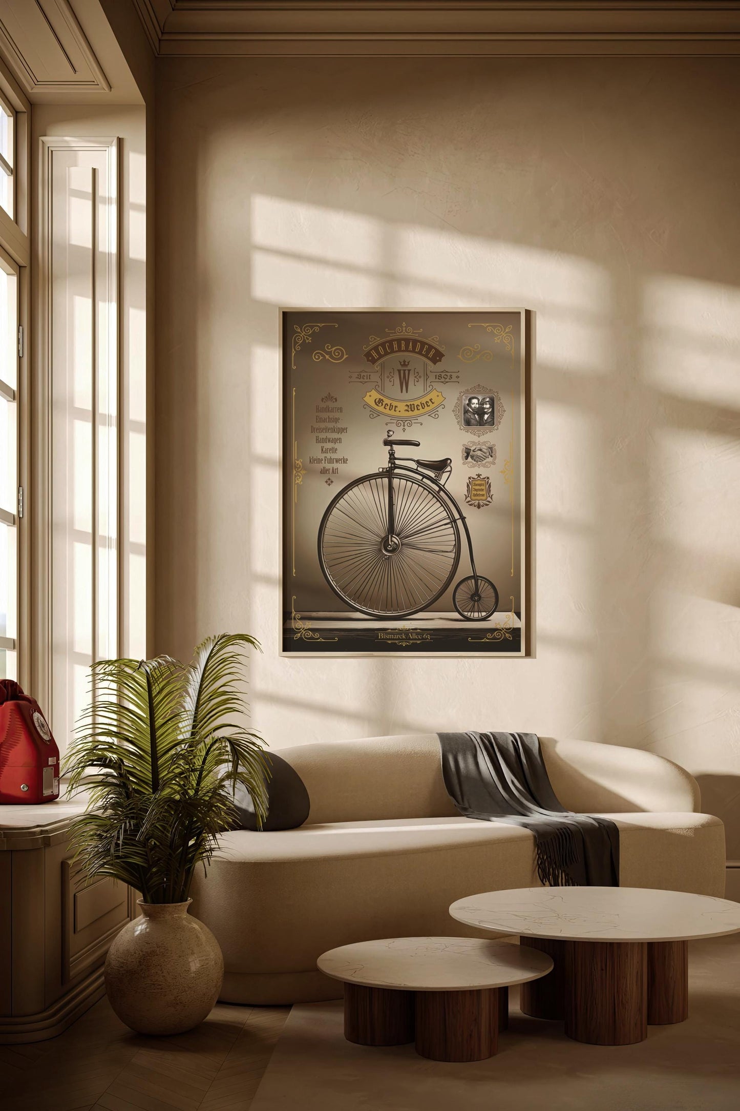 Hochrad, Poster, Kunst, Druck, Wanddekor, minimalistisch, Foto, Interior, Wandkunst, Kunstdruck, Büro, Zuhause, exklusiv, modern