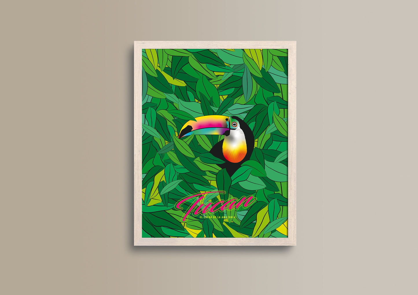 Tukan, Design, Poster, Kunst, Druck, Wanddekor, minimalistisch, Illustration, Dschungel, Wandkunst, Kunstdruck, Büro, Zuhause, exklusiv, modern