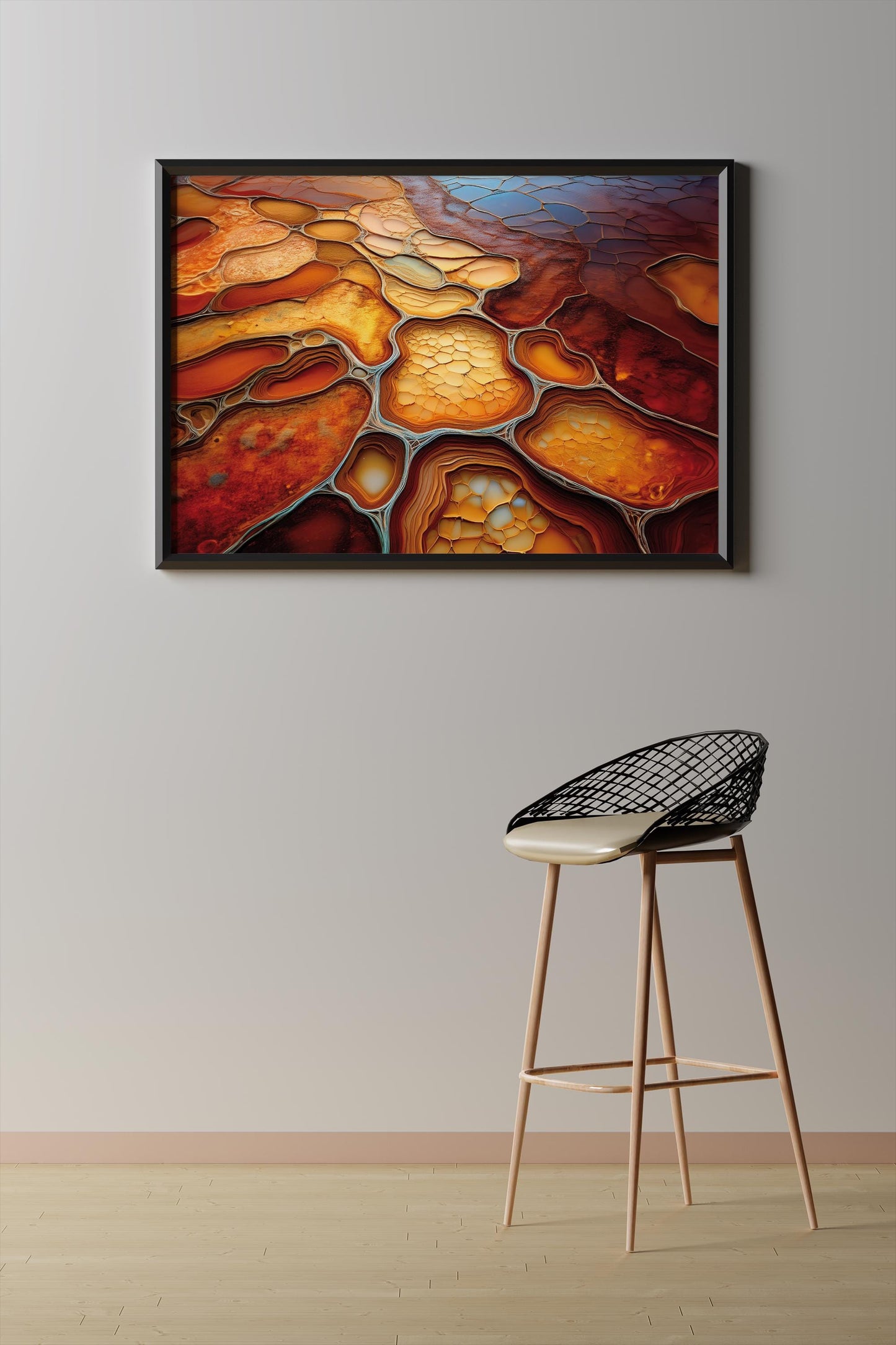 Kupferteiche Topographisches Poster, Stilvolle Wandkunst für die Innendekoration, Einzigartiges Geschenk für die moderne Wohnästhetik