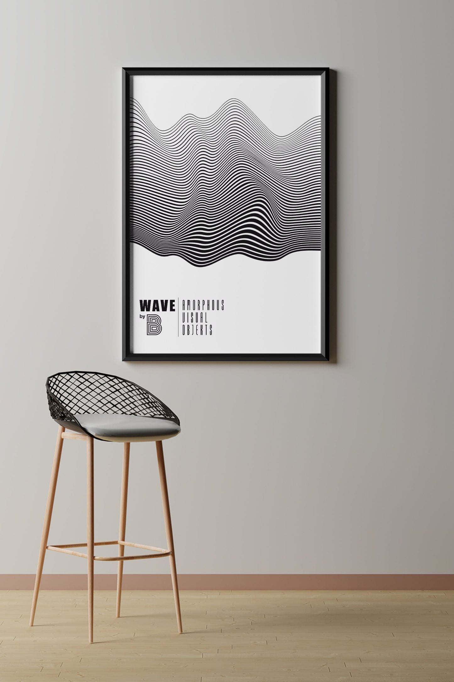 Wave Grafikposter, minimalistische Wandkunst für Haus- und Bürodekor, perfektes Geschenk für Design-Enthusiasten