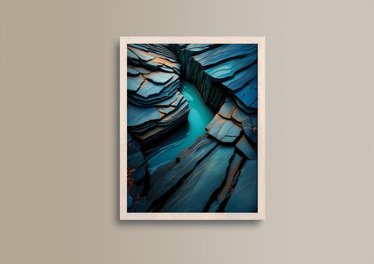 Schiefer Canyon, Design, Poster, Kunst, Druck, Wanddekor, topographisch, Interior, Wandkunst, Kunstdruck, Büro, Zuhause, exklusiv, modern