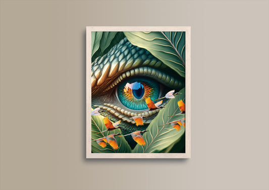 Paradiesvögel & Echse, Design, Poster, Kunst, Druck, Wanddekor, Illustration, Interior, Wandkunst, Kunstdruck, Büro, Zuhause, exklusiv, modern