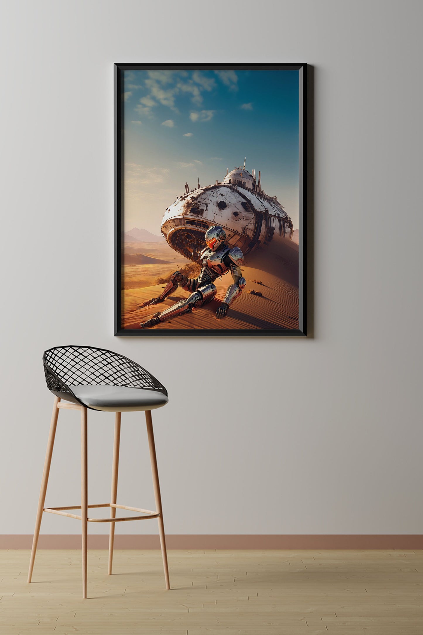 Gestrandet - Grafische Wandkunst, exklusiver minimalistischer Druck für die Inneneinrichtung, perfektes modernes Bürogeschenk für Kreative