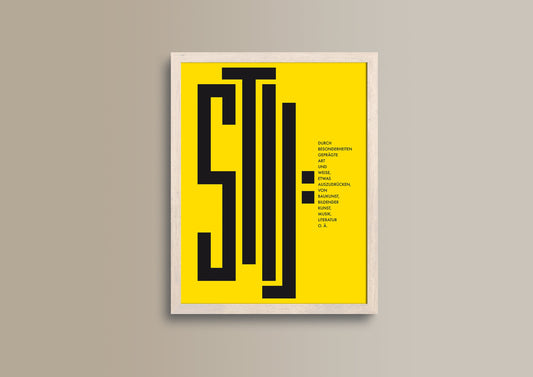 Stil: schwarz&gelb, Design, Poster, Kunst, Druck, Wanddekoration, minimalistisch, grafisch, Interior, Wandkunst, Kunstdruck, Büro, Zuhause, exklusiv, modern