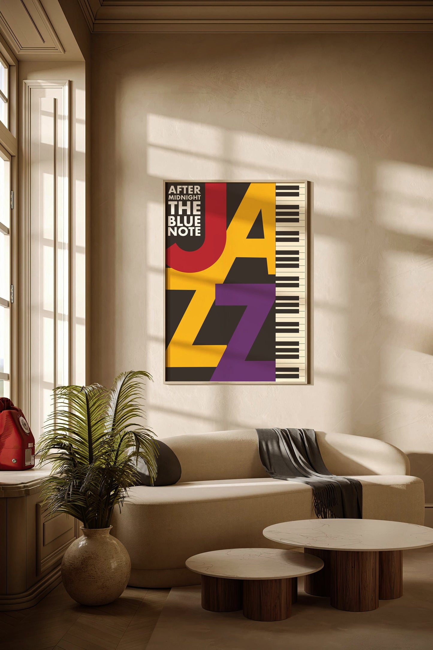 Jazz 58, Design, Poster, Kunst, Druck, Wanddekoration, minimalistisch, grafisch, Inneneinrichtung, Wandkunst, Kunstdruck, Büro, Zuhause, exklusiv, modern
