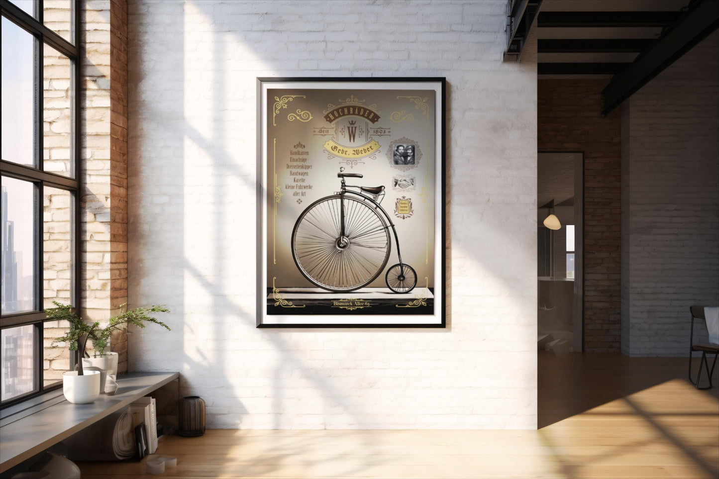 Hochrad, Poster, Kunst, Druck, Wanddekor, minimalistisch, Foto, Interior, Wandkunst, Kunstdruck, Büro, Zuhause, exklusiv, modern