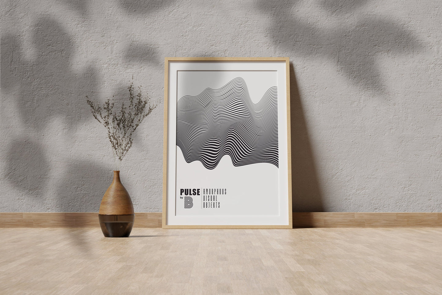 Puls Grafikdruck, exklusive minimalistische Wandkunst für stilvolle Wohn- und Bürodekor, durchdachte Geschenkidee