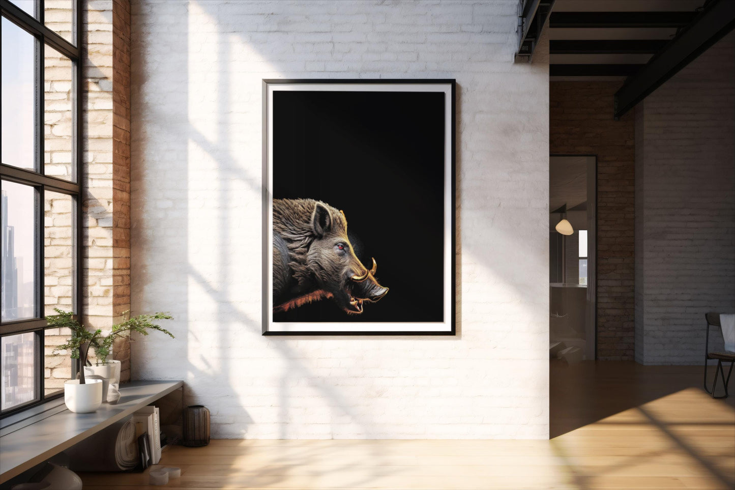 Der Keiler, Portrait, Poster, Kunst, Druck, Bild, Illustration, Interior, Wandkunst, Kunstdruck, Wildschwein, home, exklusiv, modern