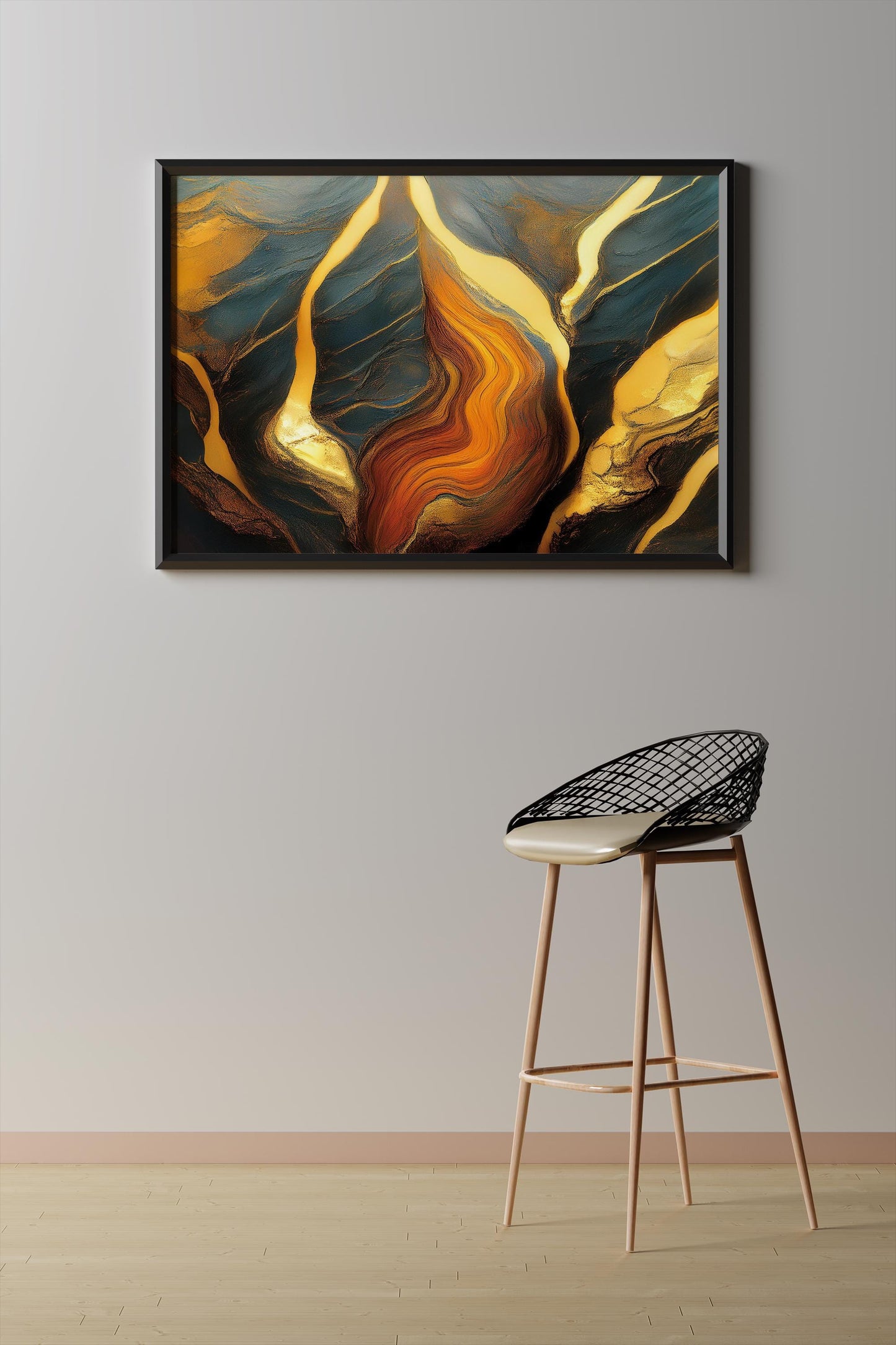 Goldgestein, Design, Poster, Kunst, Druck, Wanddekor, topographisch, Interior, Wandkunst, Kunstdruck, Büro, Zuhause, exklusiv, modern