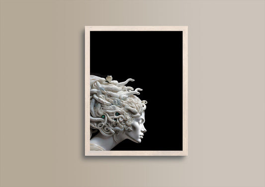 Medusa Kunstposter, moderne Mythologie Illustration für stilvolle Wohnkultur, perfektes Geschenk für Kunstbegeisterte