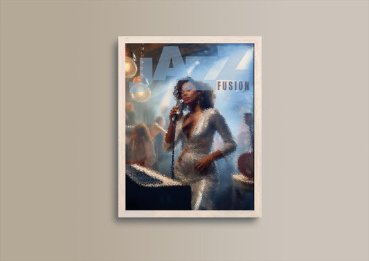 Jazz Fusion, Design, Poster, Kunst, Druck, Wanddekor, Illustration, Grafik, Interior, Wandkunst, Kunstdruck, Büro, Zuhause, exklusiv, modern
