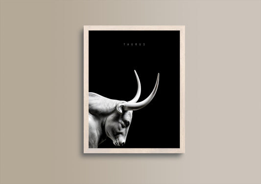 Taurus, Poster, Sternzeichen, Kunst, Druck, Stier, Illustration, Interieur, Wandkunst, Kunstdruck, Sternzeichen, home, exclusiv, modern