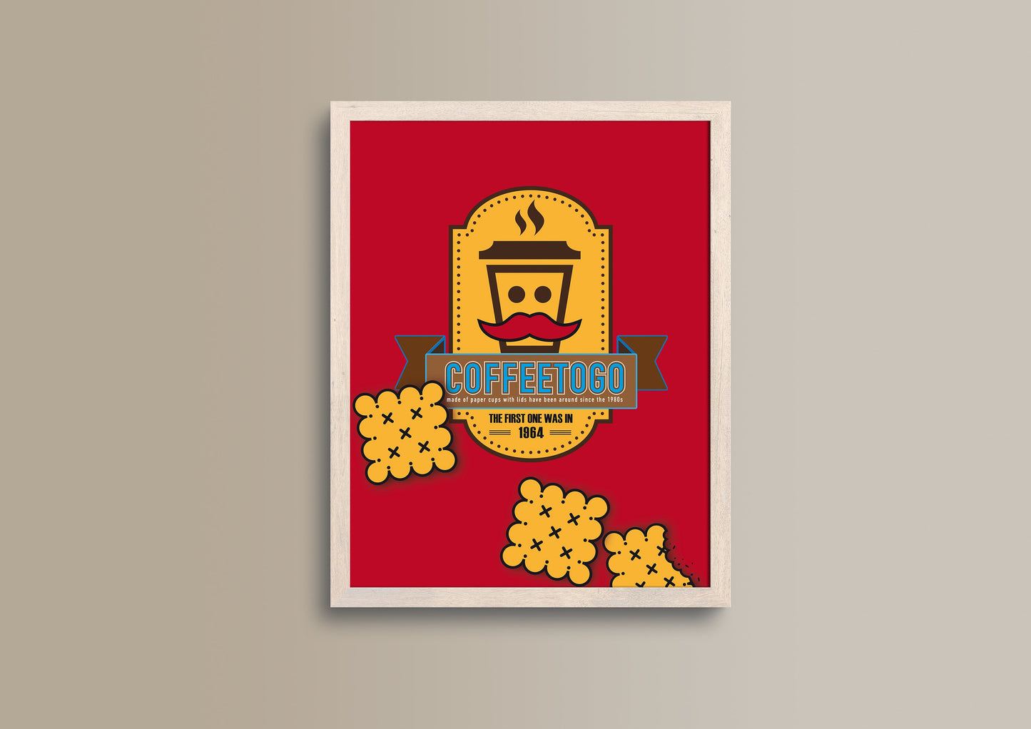 CoffeeToGo, Design, Poster, Kunst, Druck, Wanddekor, Kaffee, Grafik, Interior, Wandkunst, Kunstdruck, Büro, Zuhause, exklusiv, modern