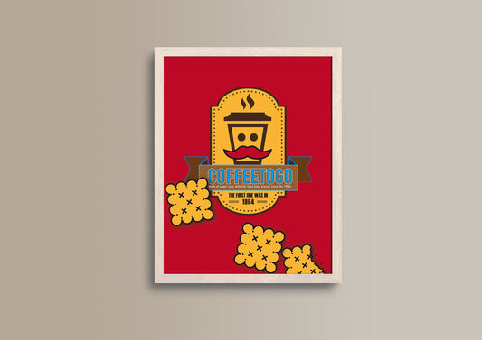 CoffeeToGo, Design, Poster, Kunst, Druck, Wanddekor, Kaffee, Grafik, Interior, Wandkunst, Kunstdruck, Büro, Zuhause, exklusiv, modern