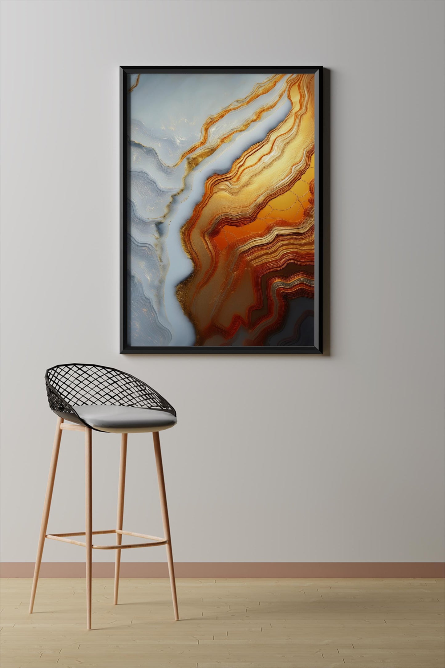 Eis und Gold, Design, Poster, Kunst, Druck, Wanddekor, topographisch, Interieur, Wandkunst, Kunstdruck, Büro, Zuhause, exklusiv, modern