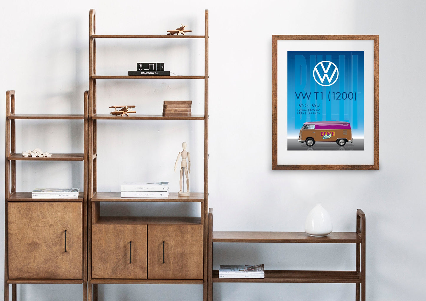 VW Bulli, Design, Poster, Kunst, Druck, Wanddekor, minimalistisch, Grafik, Interior, Wandkunst, Kunstdruck, Büro, Zuhause, exklusiv, modern