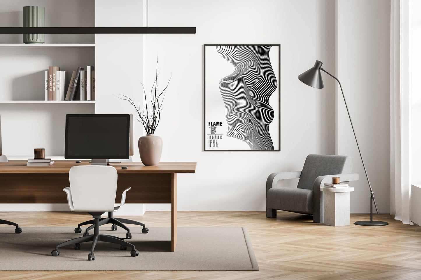 Flamme, Design, Poster, Kunst, Druck, Wanddekor, minimalistisch, Grafik, Interior, Wandkunst, Kunstdruck, Büro, Zuhause, exklusiv, modern