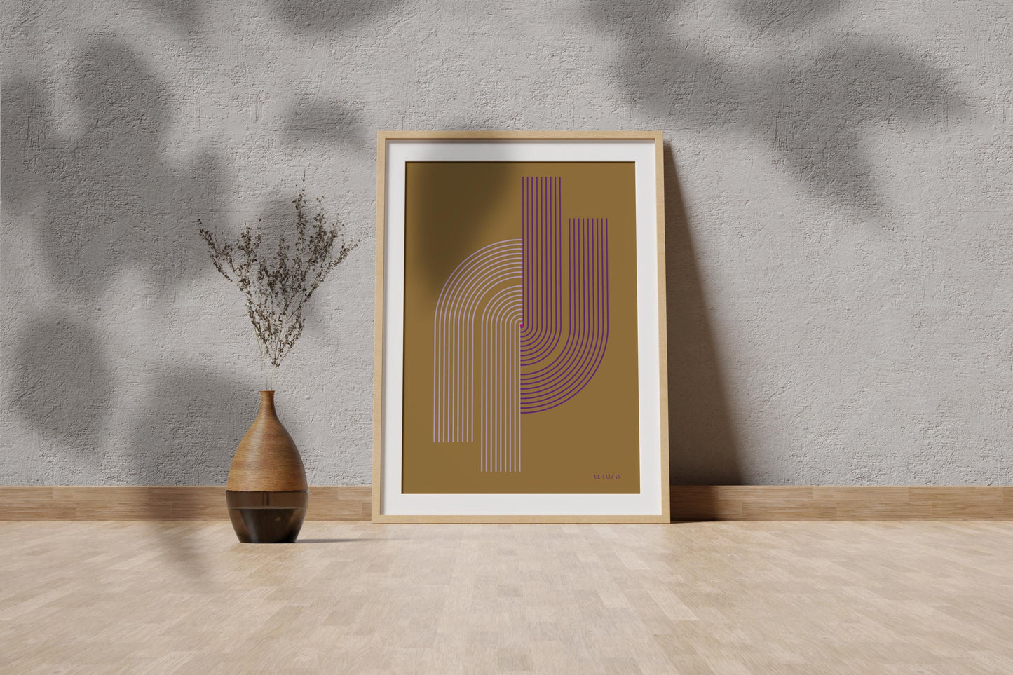 Rückgabe, Design, Poster, Kunst, Druck, Wanddekor, minimalistisch, Grafik, Interior, Wandkunst, Kunstdruck, Büro, Zuhause, exklusiv, modern, graphic