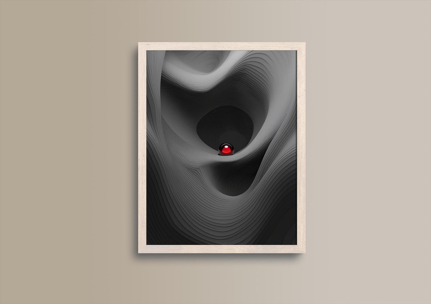 Rotes Refugium Kunstposter, Topografisches Design für Innenwanddekor, Ideales Geschenk für Kunstbegeisterte und Home Offices